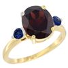 2.64 CTW Garnet & Blue Sapphire Ring 14K Yellow Gold - REF-34N8Y