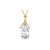 Genuine 6.5 ctw White Topaz Necklace 14KT Yellow Gold - REF-38W2Y