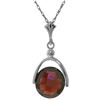 Genuine 4.2 ctw Garnet Necklace 14KT White Gold - REF-22K3V