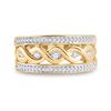 Image 2 : Round Diamond Twist Scroll Band Ring 1/4 Cttw 10KT Yellow Gold