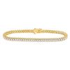 Round Diamond Single Row Tennis Bracelet 5 Cttw 14KT Yellow Gold