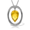 Genuine 9.6 ctw Citrine & Diamond Necklace 14KT White Gold - REF-109T6A
