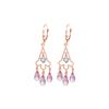 Genuine 4.83 ctw Pink Topaz & Diamond Earrings 14KT Rose Gold - REF-52P7H