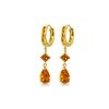 Genuine 5.62 ctw Citrine Earrings 14KT Yellow Gold - REF-62H9X