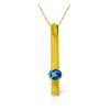 Genuine 0.25 ctw Blue Topaz Necklace 14KT Yellow Gold - REF-25P4H
