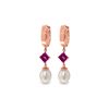 Genuine 9.5 ctw Pink Topaz Earrings 14KT Rose Gold - REF-53W6Y