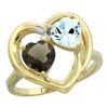 2.61 CTW Diamond, Quartz & Aquamarine Ring 14K Yellow Gold - REF-38R2H