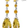 Genuine 13.2 ctw Citrine Earrings 14KT White Gold - REF-39Z3N