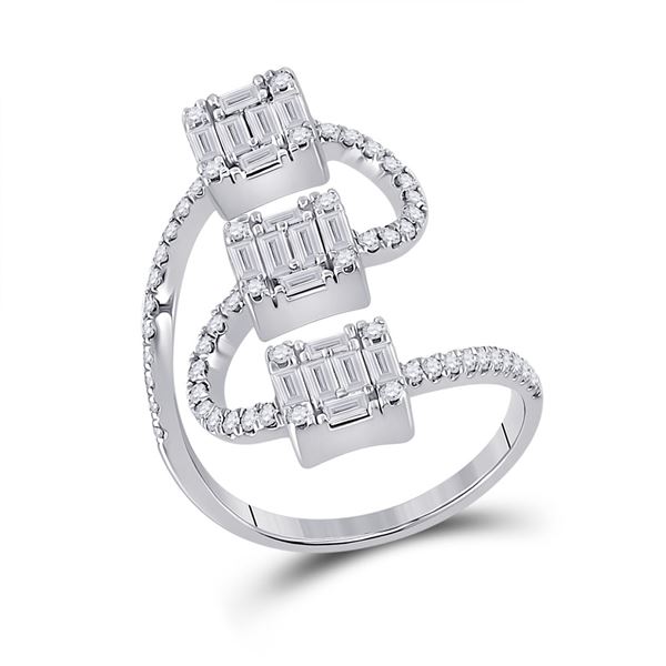 Baguette Diamond Band Ring 1 Cttw 14KT White Gold