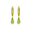 Image 1 : Genuine 3 ctw Peridot Earrings 14KT Yellow Gold - REF-24M3T