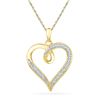Image 1 : Round Diamond Heart Pendant 1/10 Cttw 10KT Yellow Gold