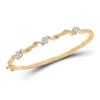 Image 1 : Round Diamond Bangle Bracelet 1/2 Cttw 14KT Yellow Gold