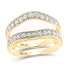 Image 1 : Round Diamond Wedding Wrap Ring Guard Enhancer 1 Cttw 14KT Yellow Gold