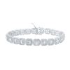 Image 1 : Baguette Diamond Link Bracelet 5-3/4 Cttw 14KT White Gold