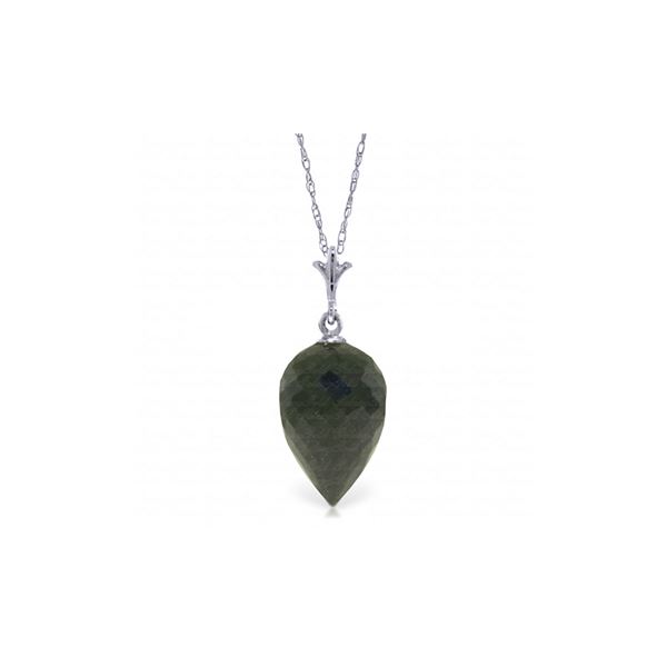 Genuine 12.25 ctw Black Spinel Necklace 14KT White Gold - REF-20F3Z