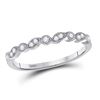 Image 1 : Round Diamond Stackable Band Ring 1/10 Cttw 10KT White Gold