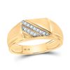 Image 1 : Round Diamond Diagonal Row Flat Top Ring 1/12 Cttw 10KT Yellow Gold