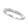 Image 1 : Round Diamond Slender Single Row Wedding Band 1/6 Cttw 14KT White Gold