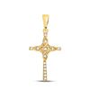 Image 1 : Round Diamond Cross Pendant 1/12 Cttw 10KT Yellow Gold
