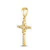 Image 2 : Round Diamond Cross Pendant 1/12 Cttw 10KT Yellow Gold