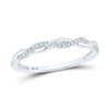 Image 1 : Round Diamond Twist Stackable Band Ring 1/12 Cttw 10KT White Gold