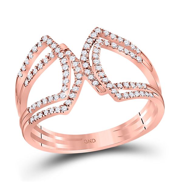 Round Diamond Modern Fashion Band Ring 1/4 Cttw 10KT Rose Gold