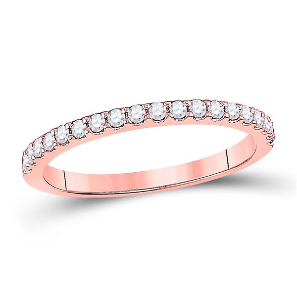 Round Diamond Wedding Single Row Band 1/4 Cttw 14KT Rose Gold