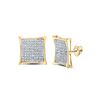 Image 1 : Round Diamond Square Earrings 1/2 Cttw 10KT Yellow Gold