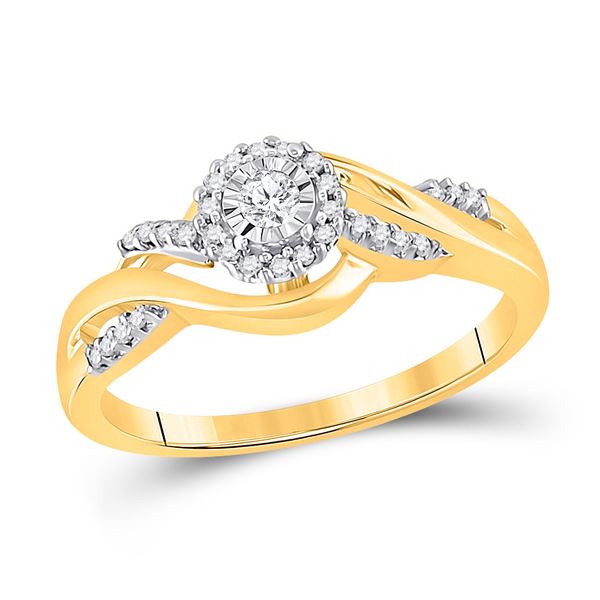 Round Diamond Solitaire Promise Ring 1/6 Cttw 10KT Yellow Gold