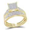 Image 2 : Diamond Square Matching Wedding Set 1/2 Cttw 10KT Yellow Gold