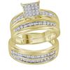 Image 1 : Diamond Square Matching Wedding Set 1/2 Cttw 10KT Yellow Gold