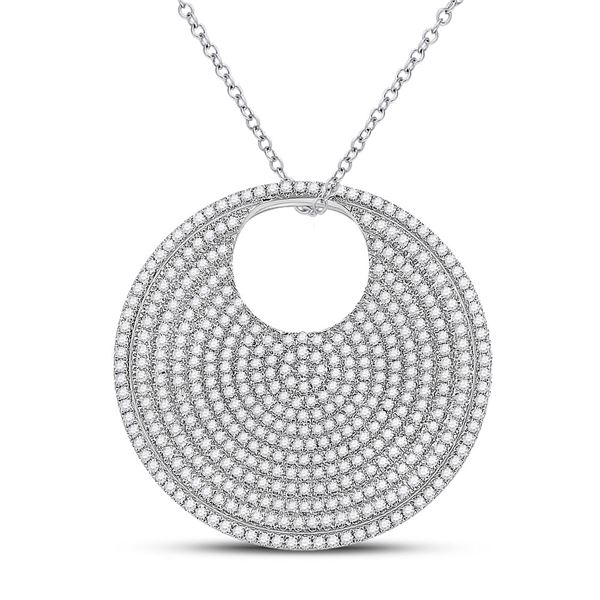 Round Diamond Circle Pendant 2-3/4 Cttw 14KT White Gold