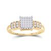 Image 1 : Princess Diamond Square Cluster Ring 1/3 Cttw 14KT Yellow Gold
