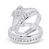 Diamond Heart Matching Wedding Set 1 Cttw 10KT White Gold