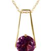 Genuine 1.45 ctw Amethyst Necklace 14KT Yellow Gold - REF-23M8T