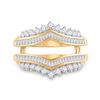 Image 2 : Round Diamond Wedding Wrap Ring Guard Enhancer 3/4 Cttw 14KT Yellow Gold