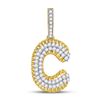 Image 1 : Round Diamond C Letter Charm Pendant 1-1/5 Cttw 10KT Yellow Gold