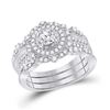 Diamond Bridal Wedding Ring Band Set 1 Cttw 14KT White Gold