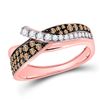 Round Brown Diamond Band Ring 1/2 Cttw 14KT Rose Gold