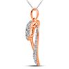 Image 2 : Round Diamond Heart Pendant 1/10 Cttw 10KT Rose Gold