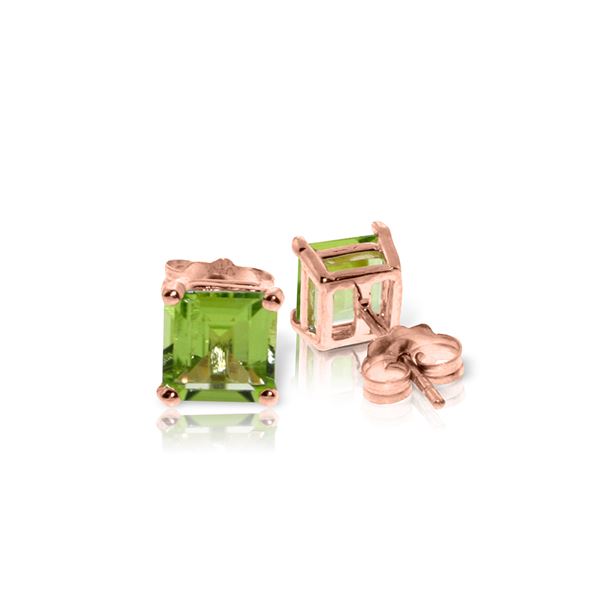 Genuine 1.75 ctw Peridot Earrings 14KT Rose Gold - REF-24Z3N