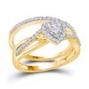 Bridal Wedding Ring Band Set 7/8 Cttw 14KT Yellow Gold