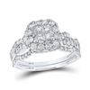 Bridal Wedding Ring Band Set 1 Cttw 14KT White Gold