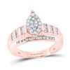 Diamond Cluster Bridal Wedding Engagement Ring 1/2 Cttw 10KT Rose Gold
