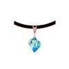 Genuine 13.91 ctw Blue Topaz & Diamond Necklace 14KT Rose Gold - REF-58M5T