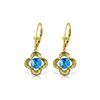 Genuine 1.10 ctw Blue Topaz Earrings 14KT Yellow Gold - REF-37X7M