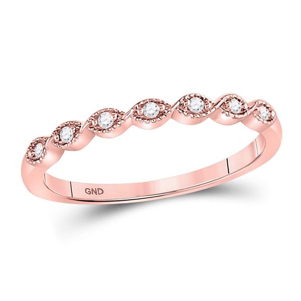 Round Diamond Stackable Band Ring 1/20 Cttw 14KT Rose Gold