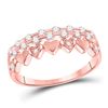 Image 1 : Round Diamond Heart Band Ring 1/4 Cttw 10KT Rose Gold