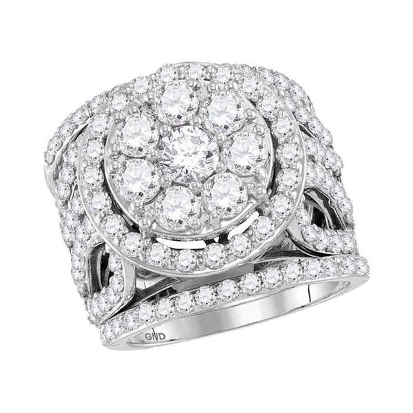 Diamond Halo Bridal Wedding Ring Band Set 4 Cttw 14KT White Gold