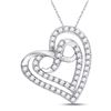 Round Diamond Infinity Heart Pendant 1/3 Cttw 10KT White Gold